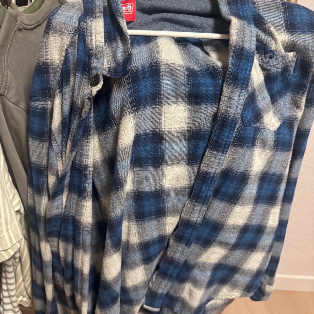 Coleman Blue and White Flannel Shirt